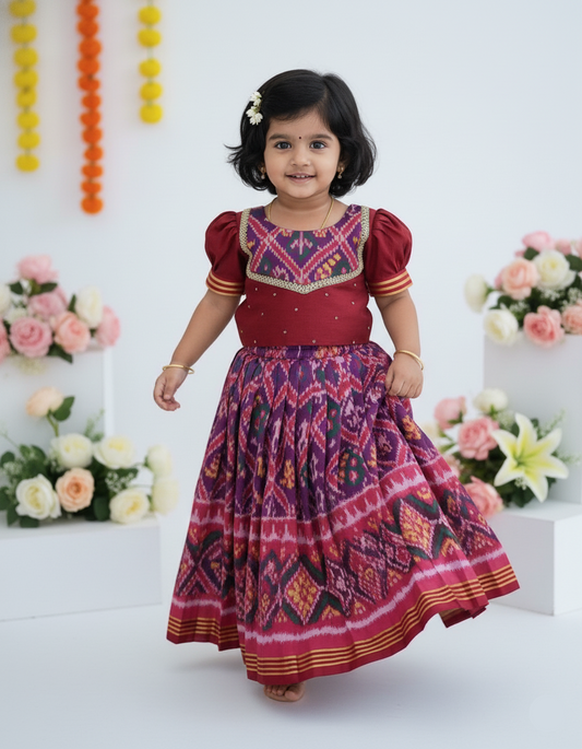 Patola Lehenga Set - purple