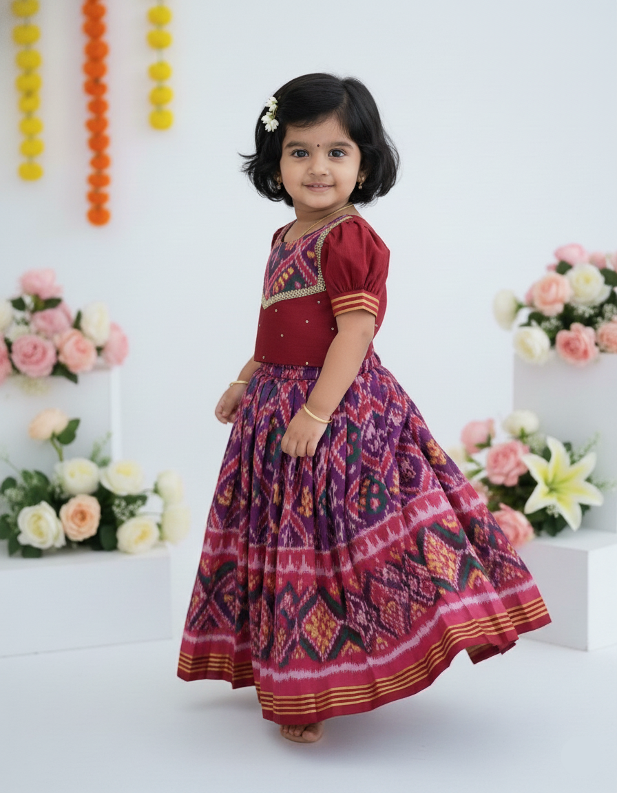 Patola Lehenga Set - purple