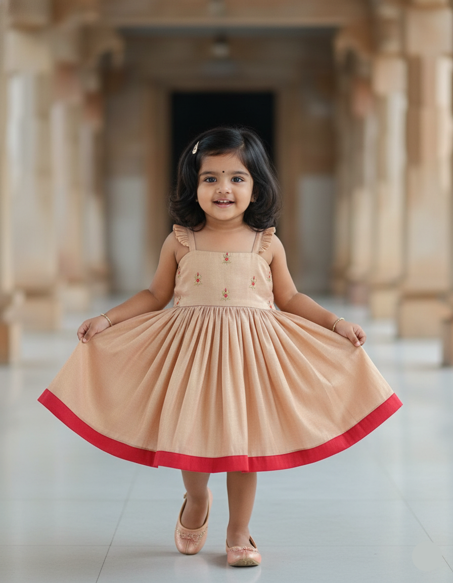 Peach Tissue Festive Frock