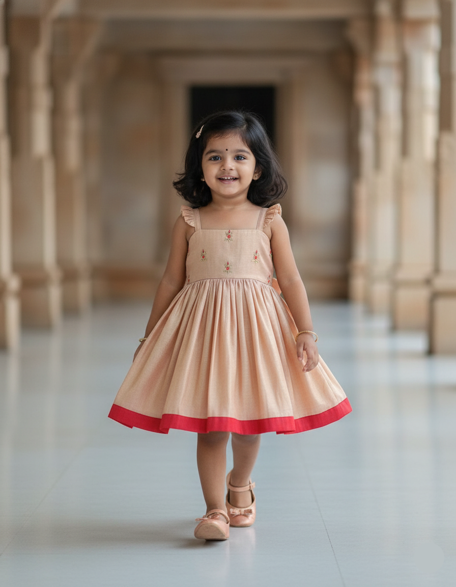 Peach Tissue Festive Frock