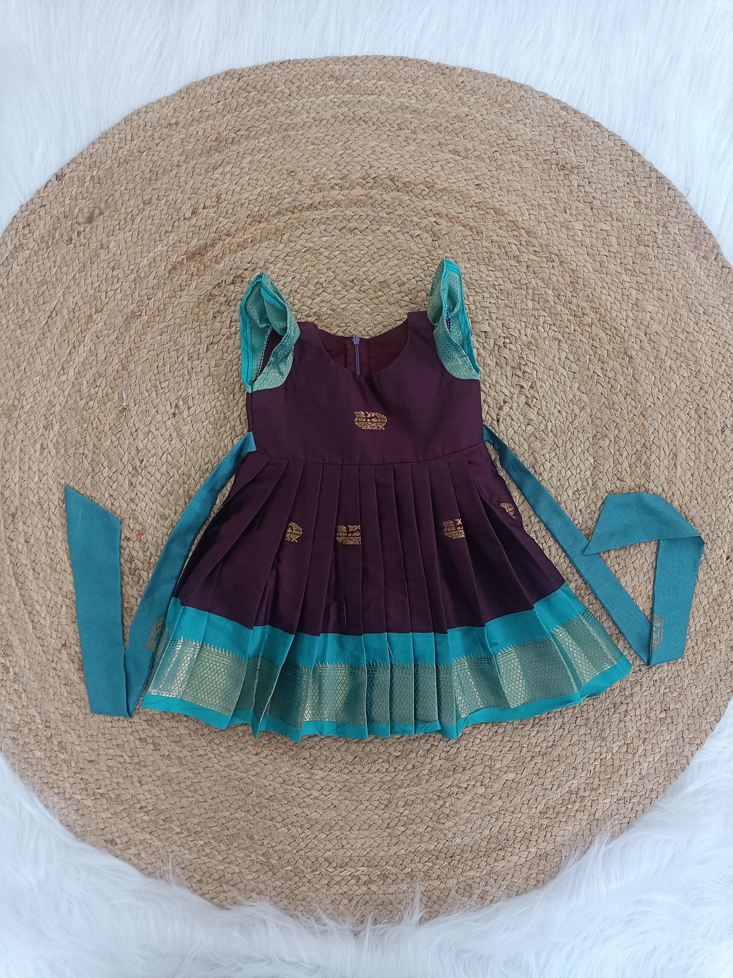 Sita Pleated Frock – Royal Purple