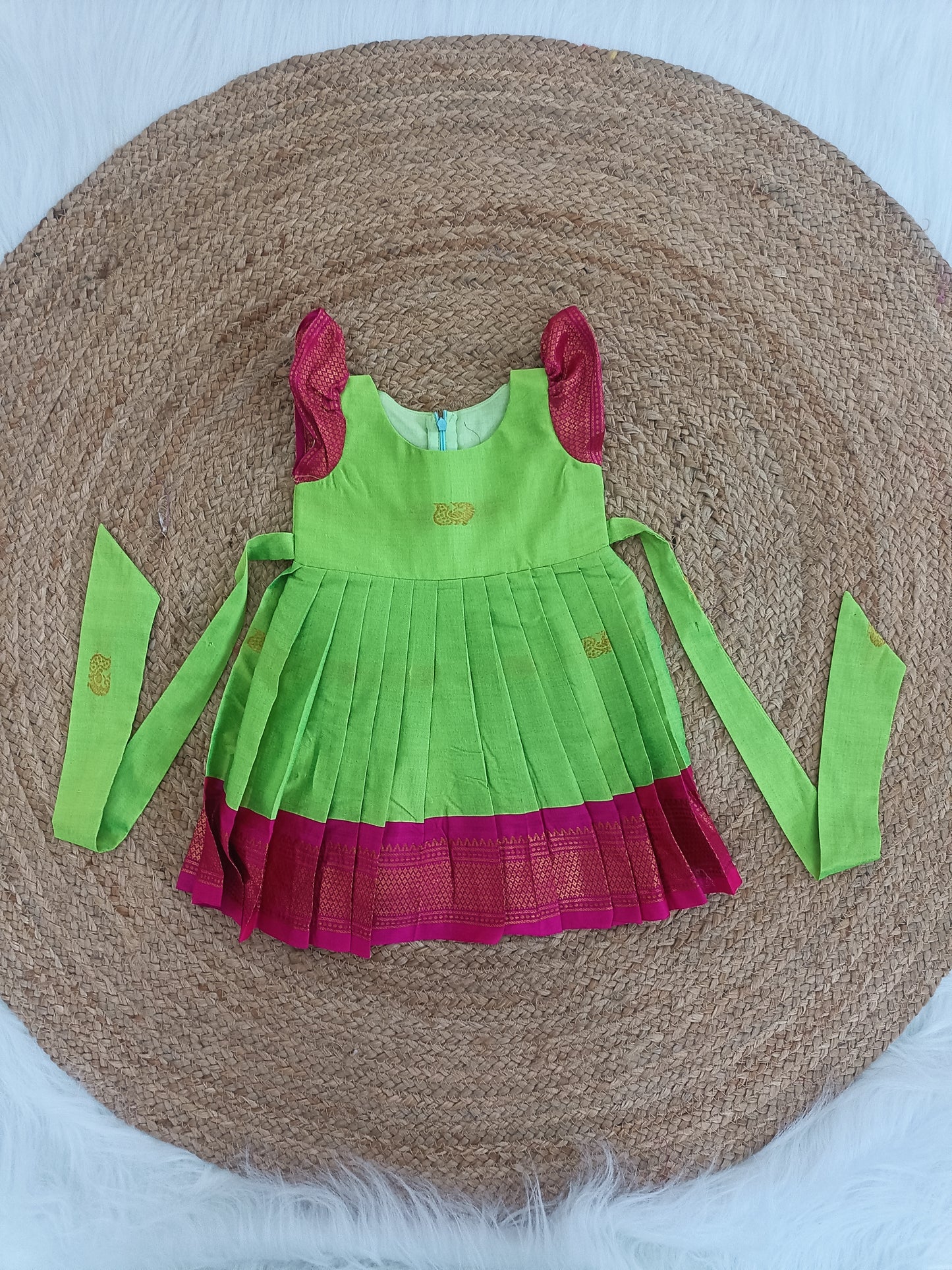 Sita Pleated Frock- Green