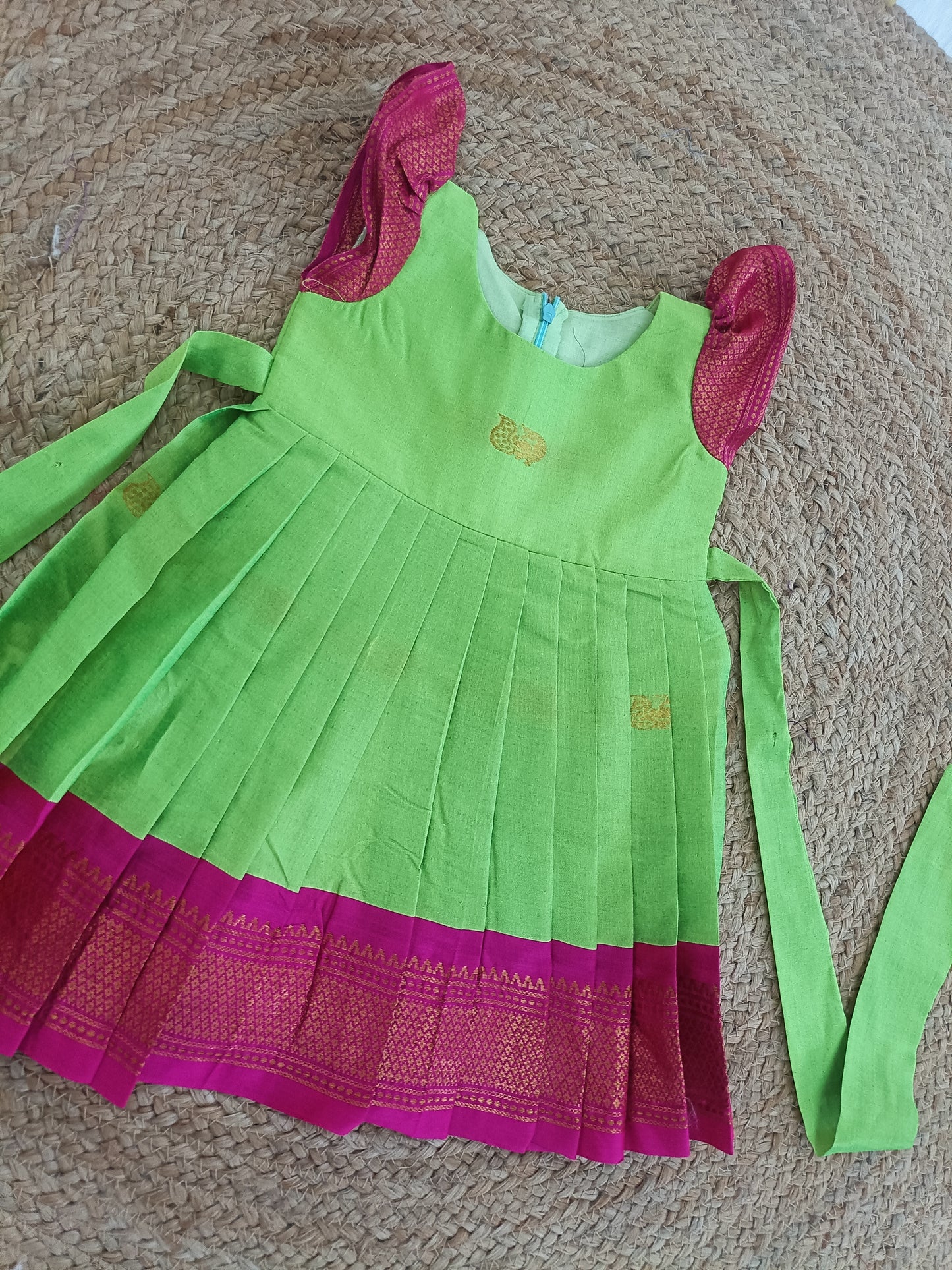 Sita Pleated Frock- Green