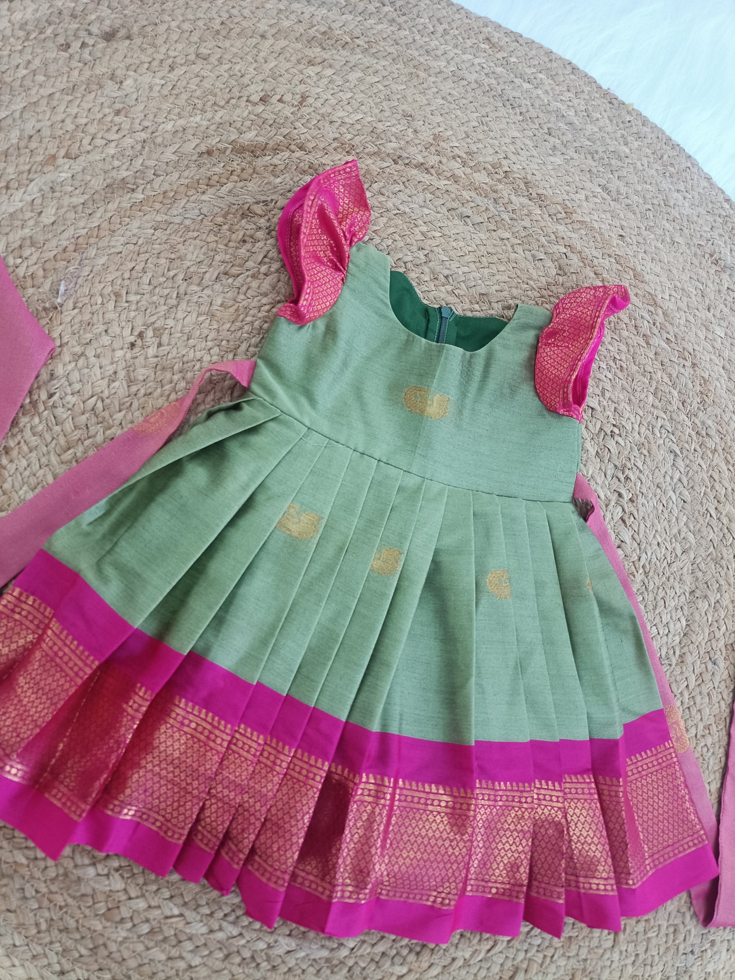 Sita Pleated Frock – Sage Green