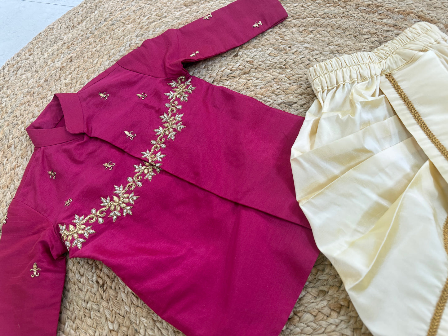 Royal Pink Dhoti Set