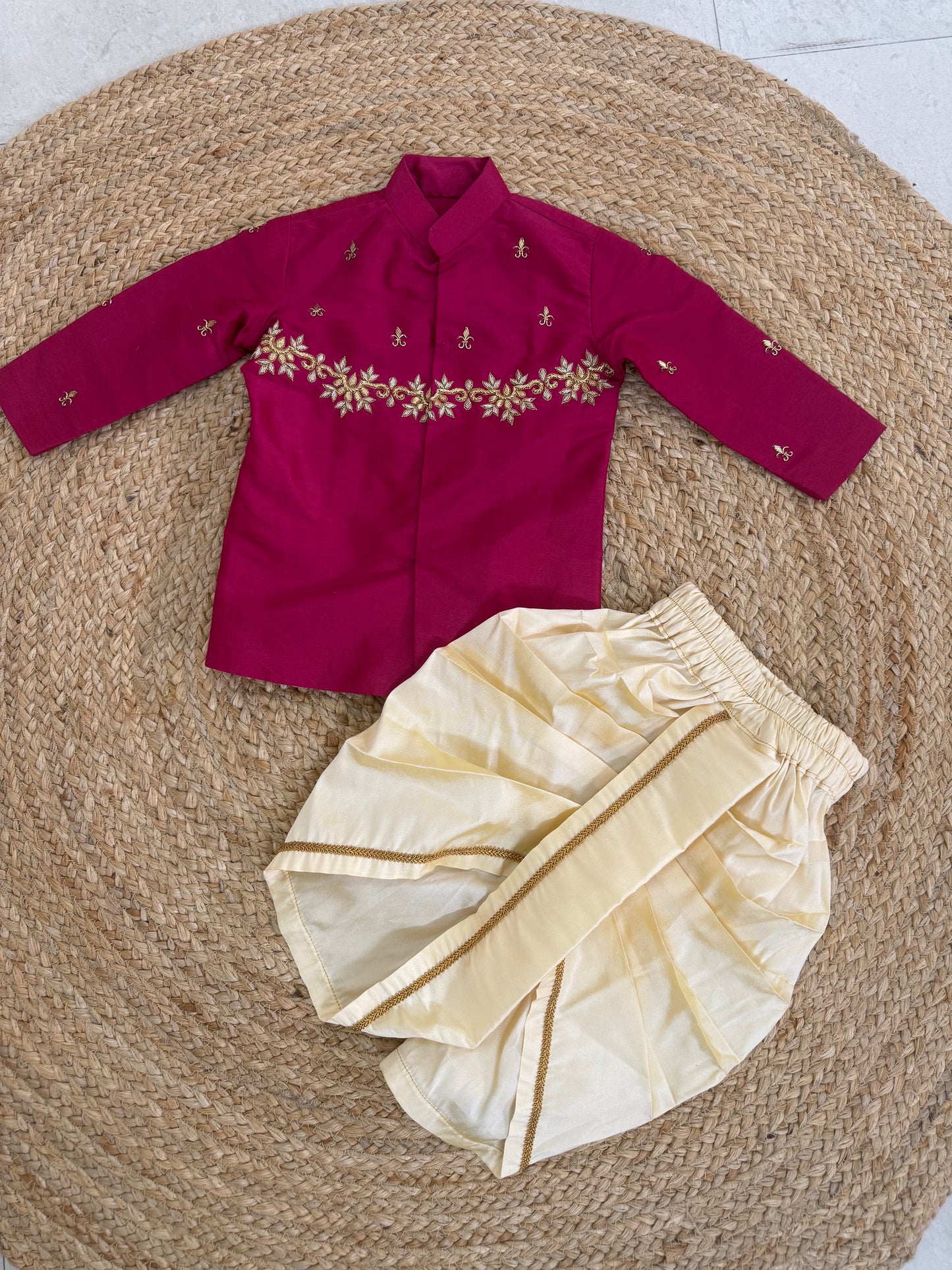 Royal Pink Dhoti Set
