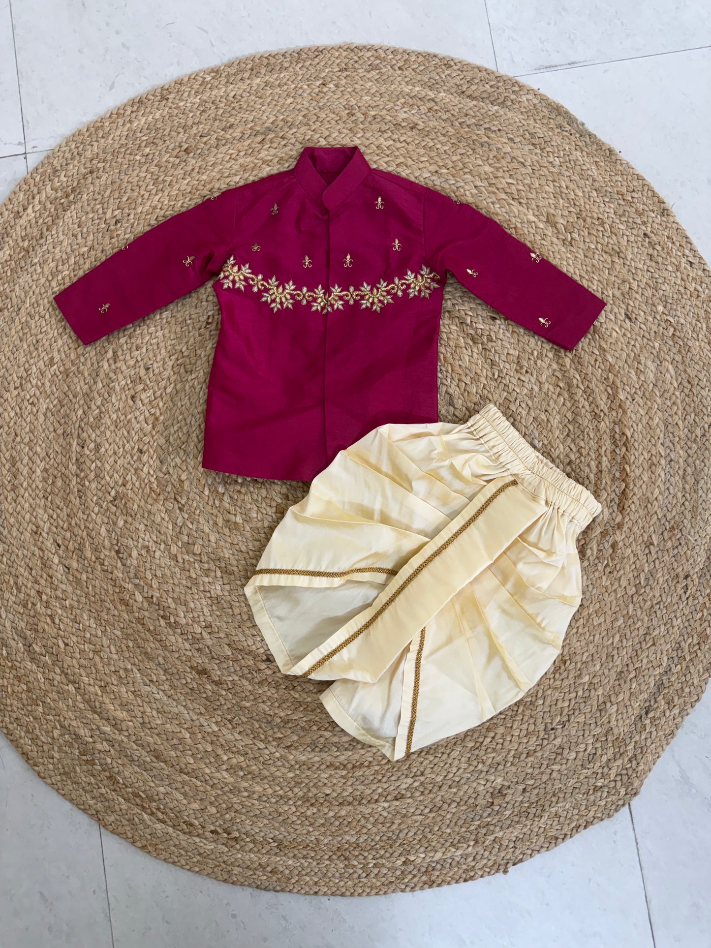 Royal Pink Dhoti Set