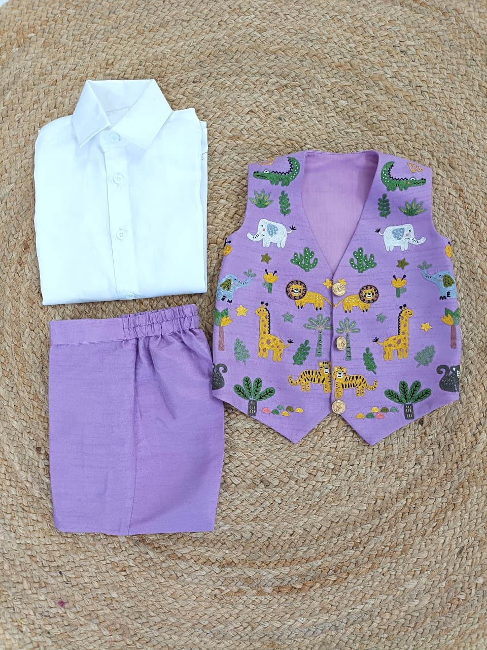 Jungle theme 3pc waistcoat set.
