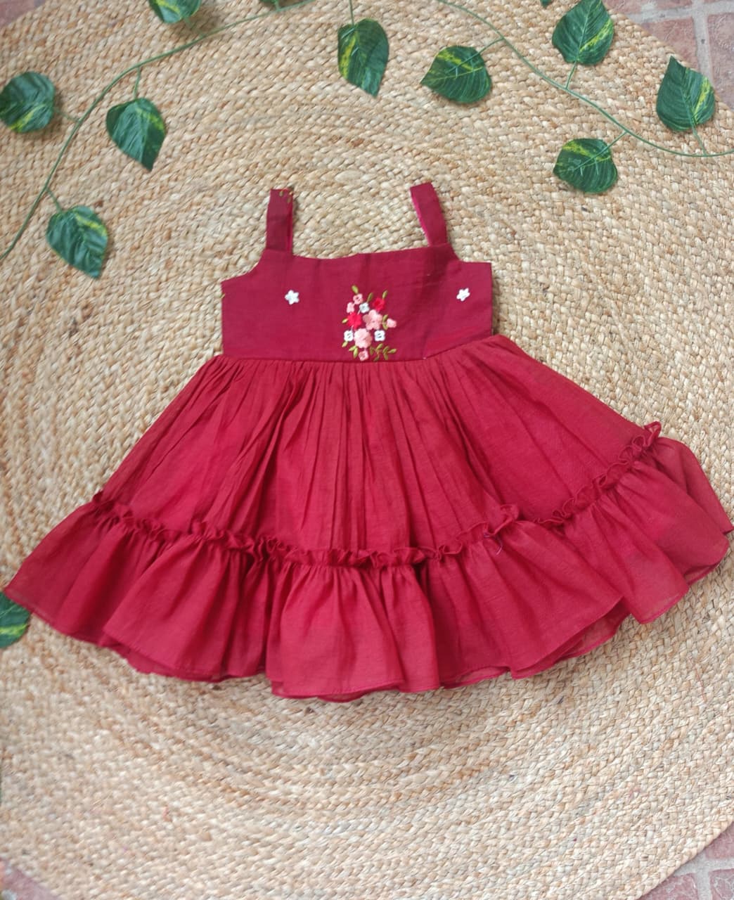 Floral Bloom Sibling Set- Maroon