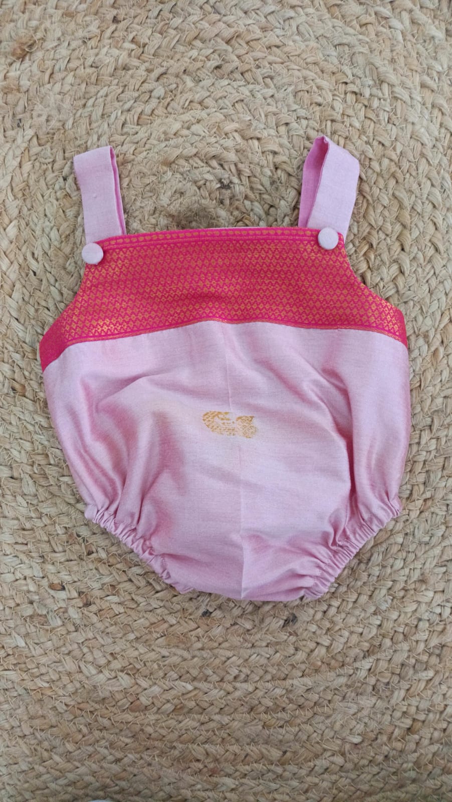 Soft Silk Baby Romper – Baby Pink