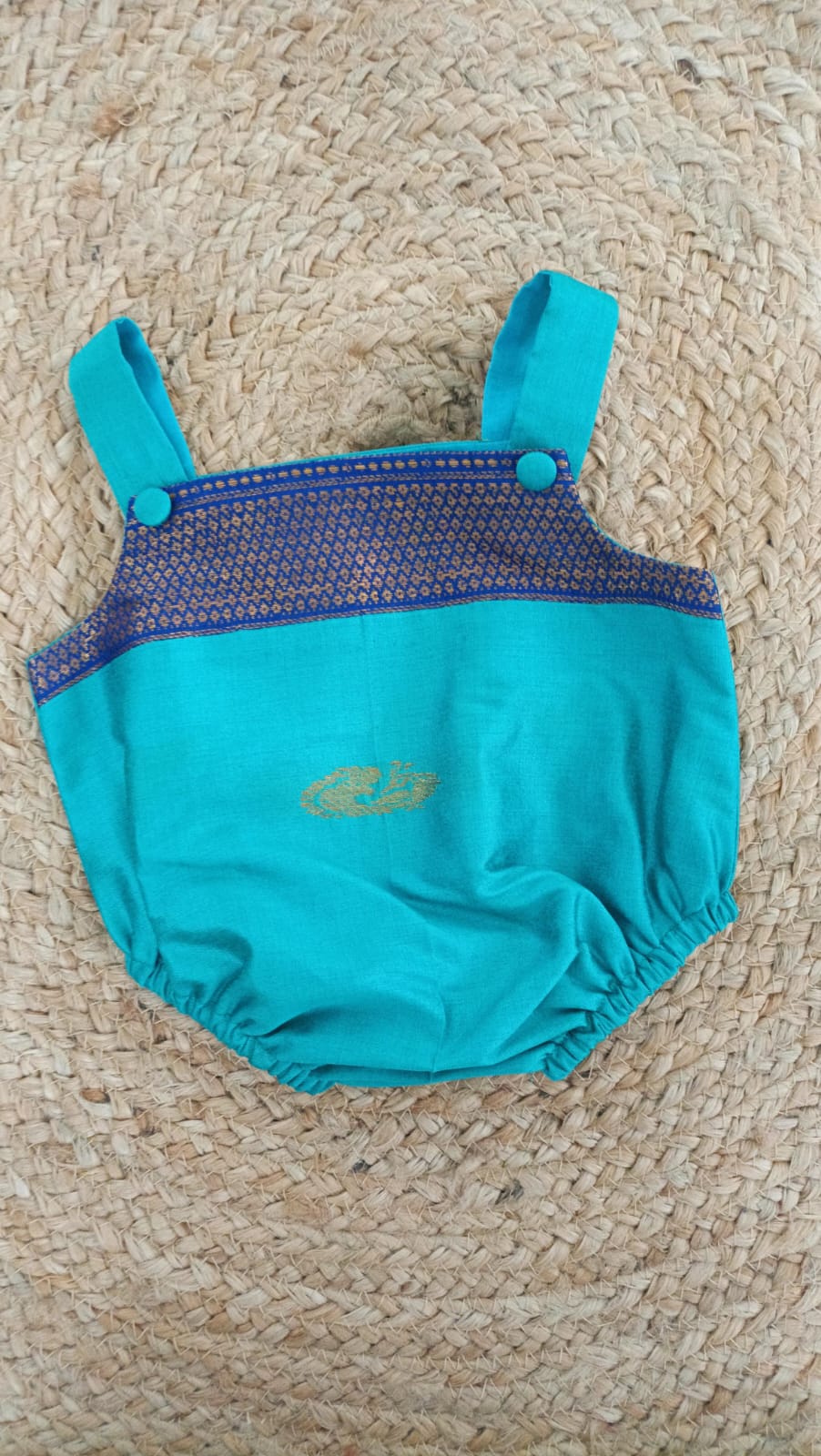 Soft Silk Baby Romper –  Blue