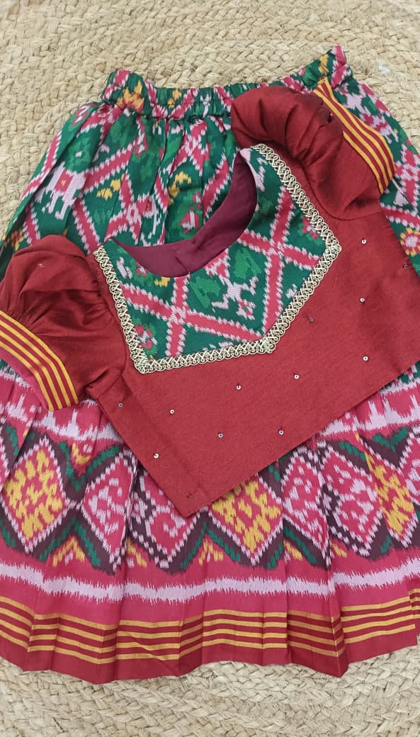 Patola Lehenga Set - Green