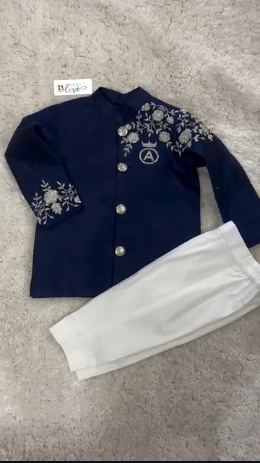 Navy Blossom Ethnic Set