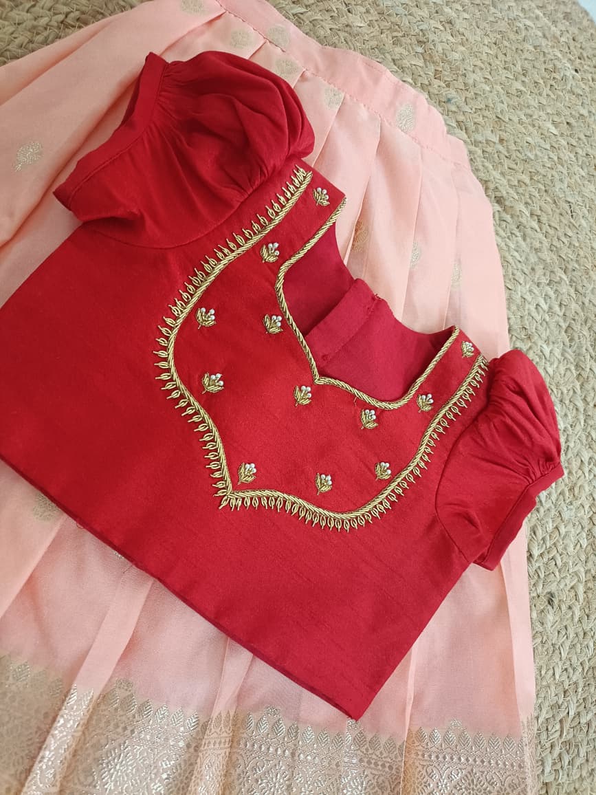 Peach Bloom Festive Lehenga Set