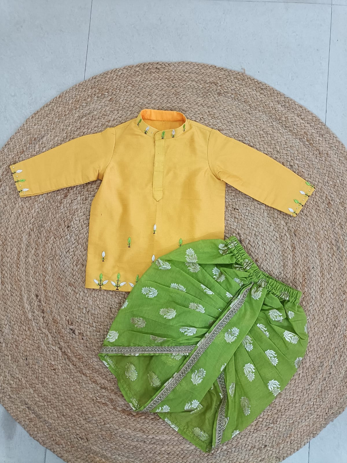 Yellow Festive Dhoti Set