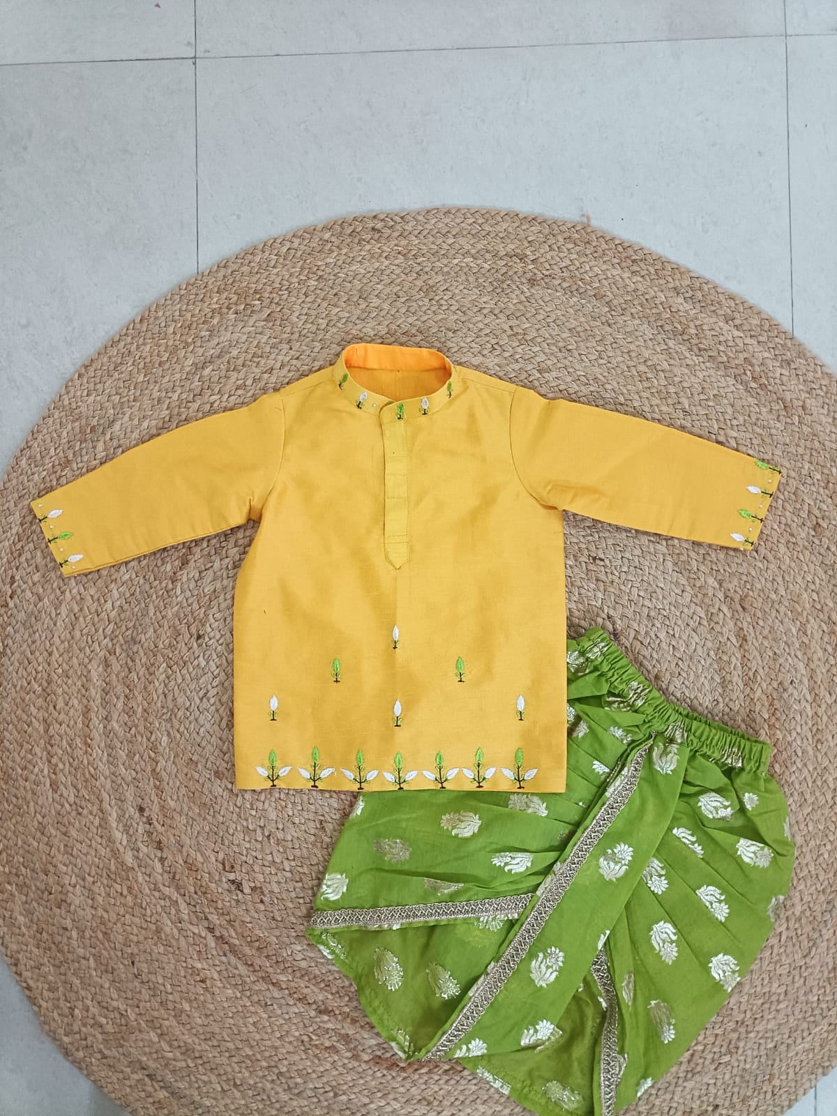 Yellow Festive Dhoti Set