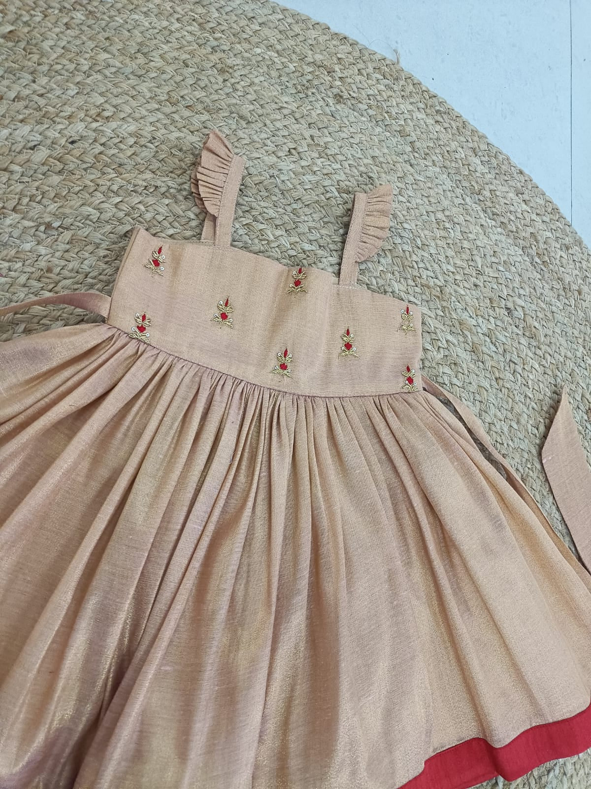 Peach Tissue Festive Frock