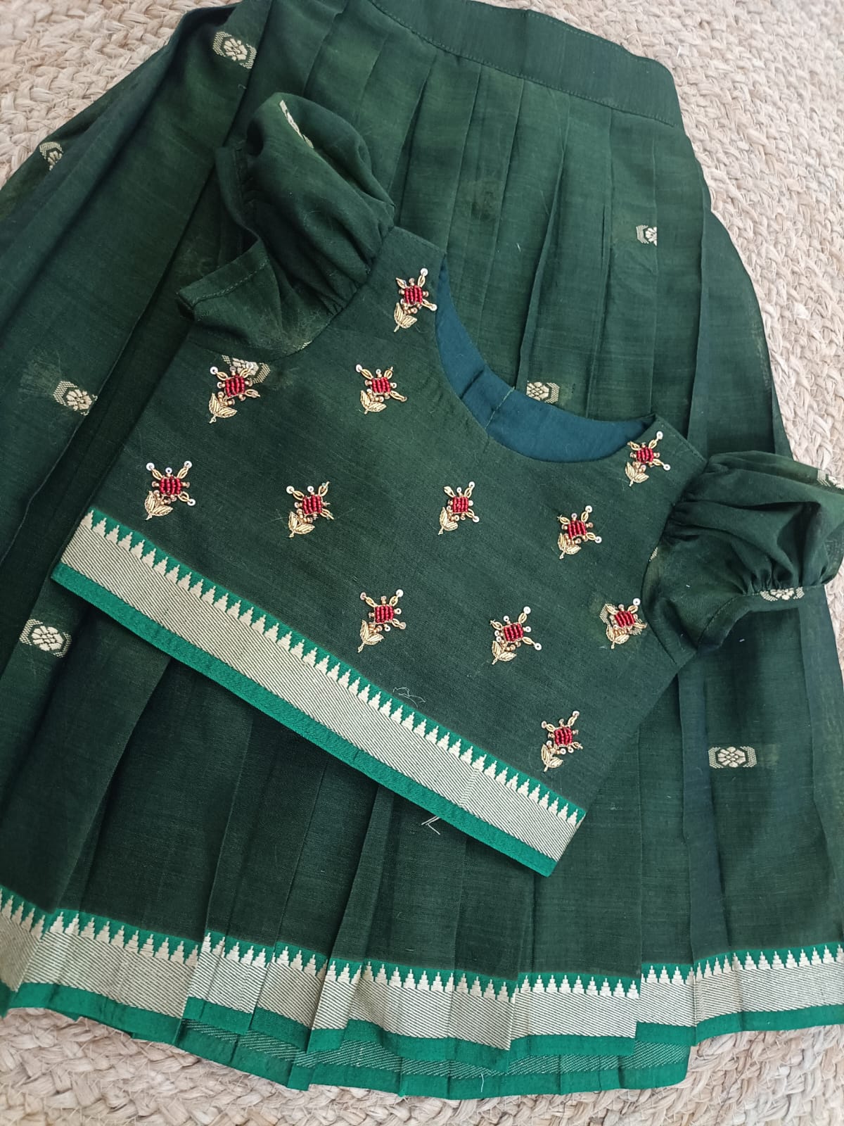 Naira lehenga set - Green