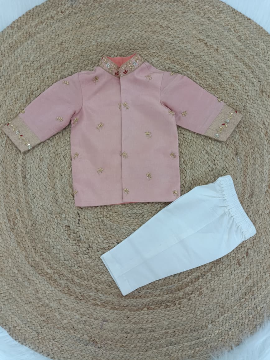 peach Festive Kurta Set