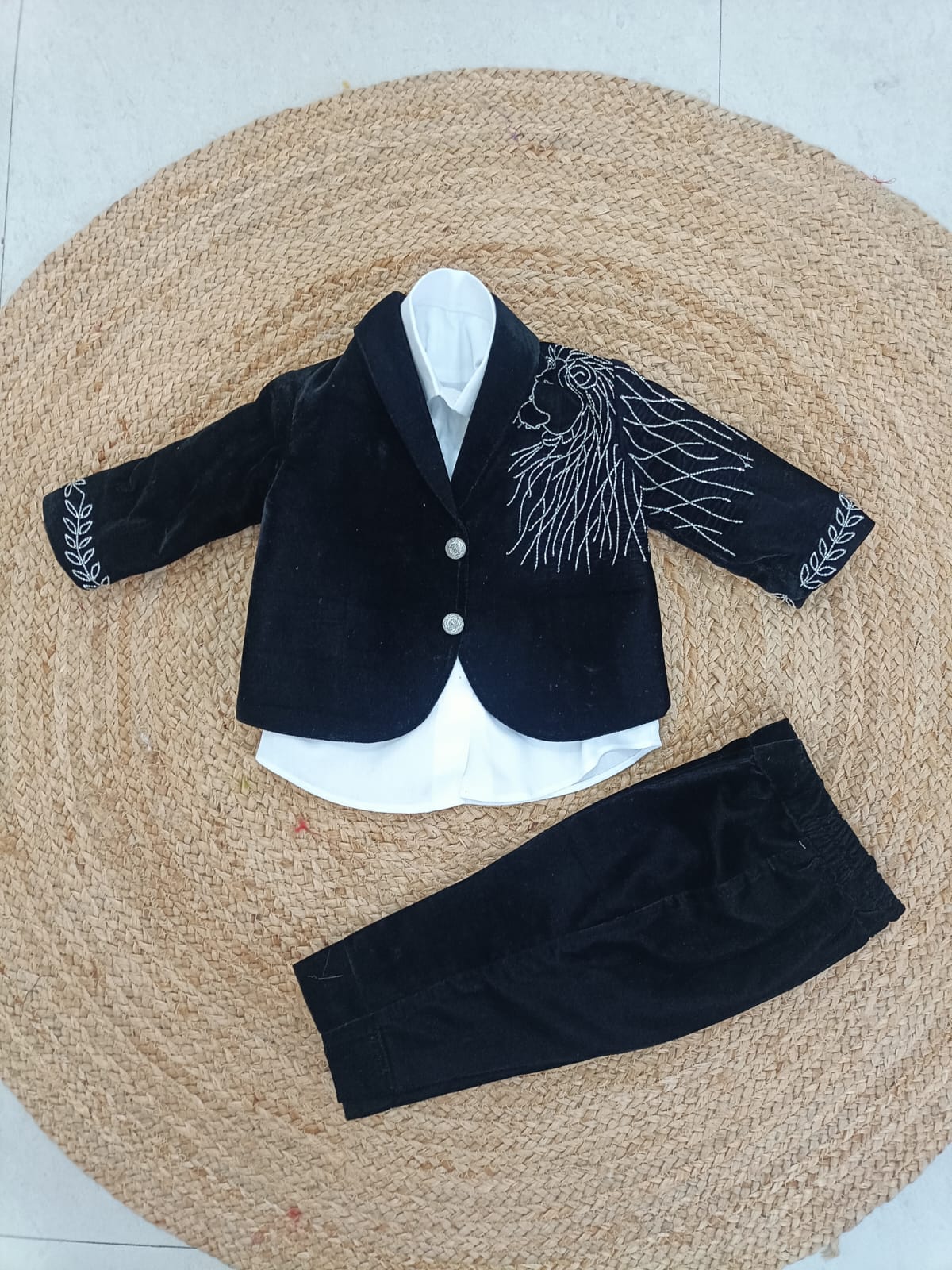 Royal Lion Velvet Suit Set