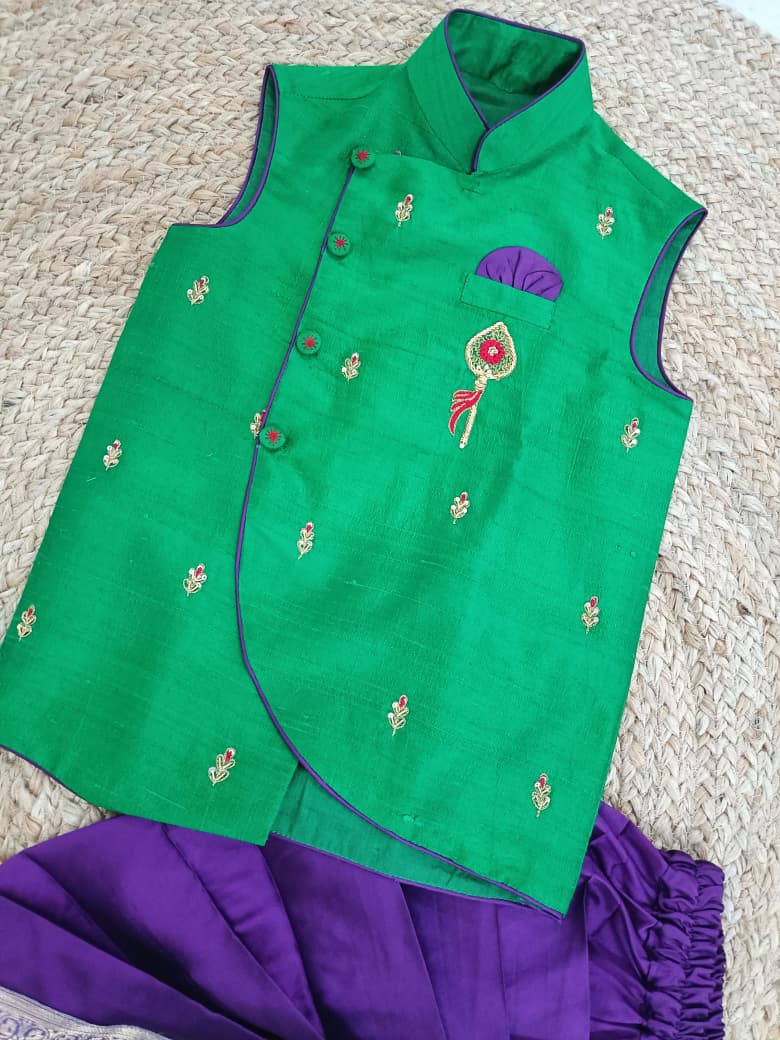 Traditional Dhoti Set-Green