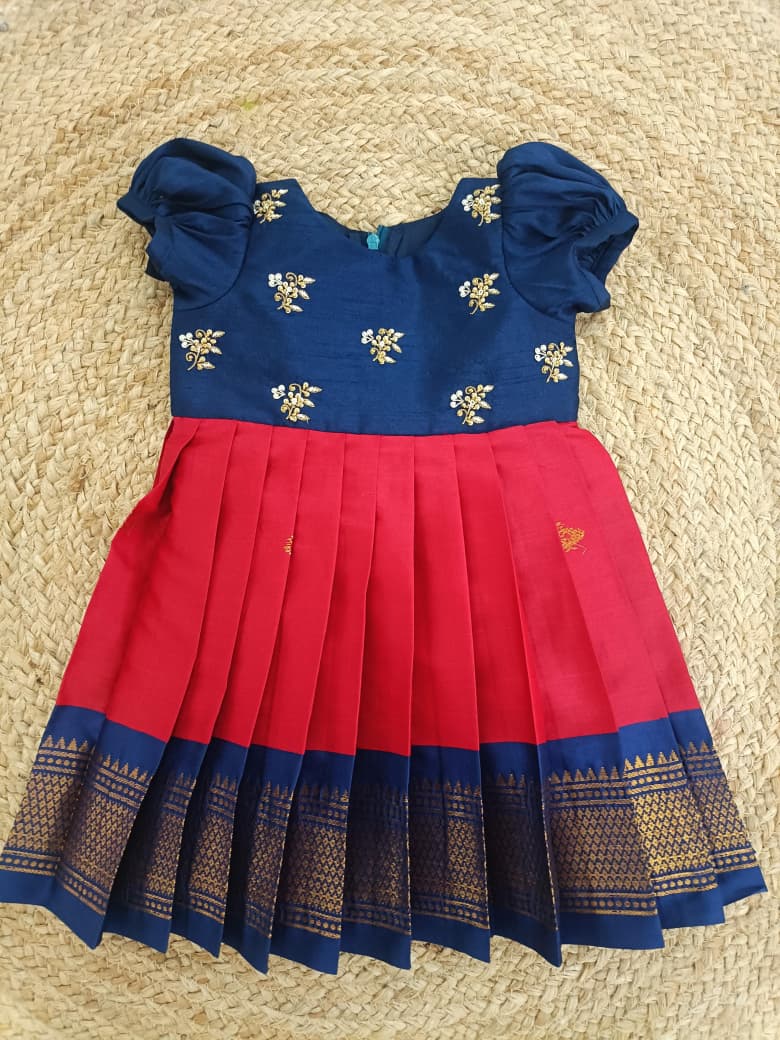 Festive Butti Frock - Red