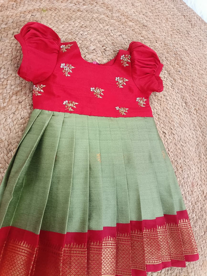 Festive Butti Baby Frock