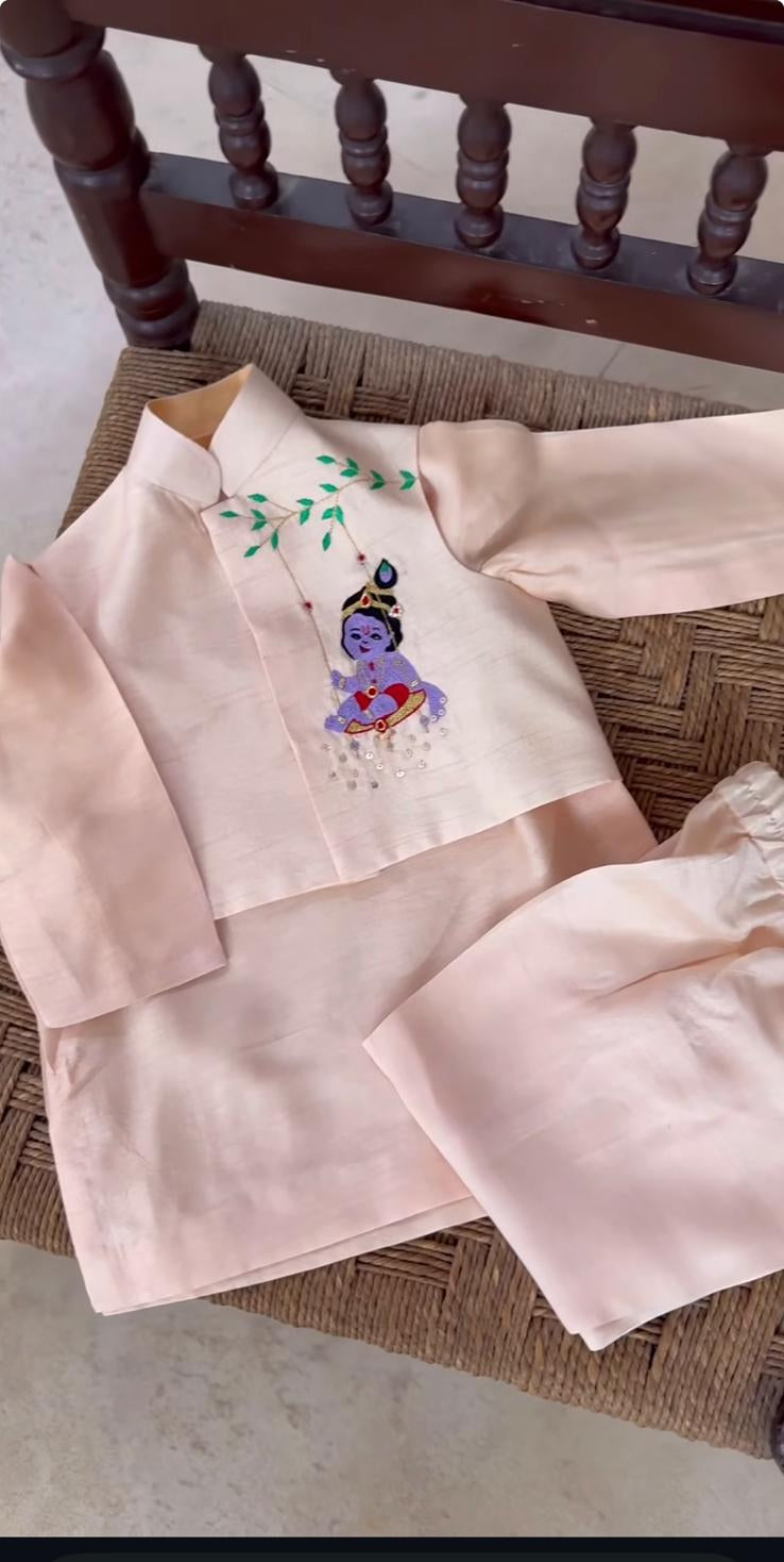 Peach Krishna Set