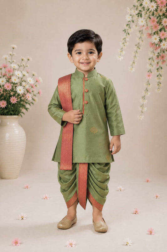 Ethnic Dhoti Kurta Set - Sage Green