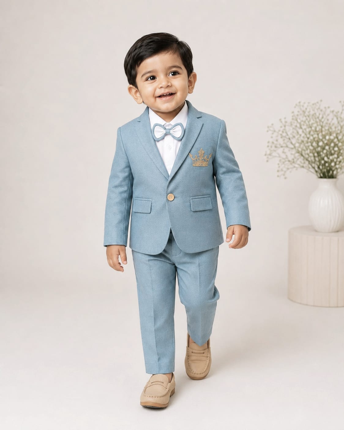 Dusty Blue Crown Blazer Set
