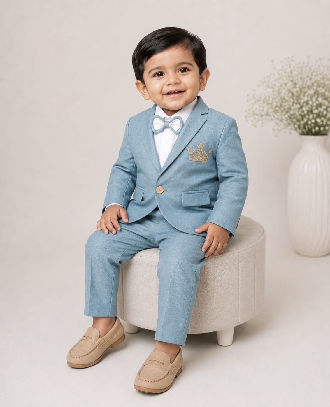 Dusty Blue Crown Blazer Set