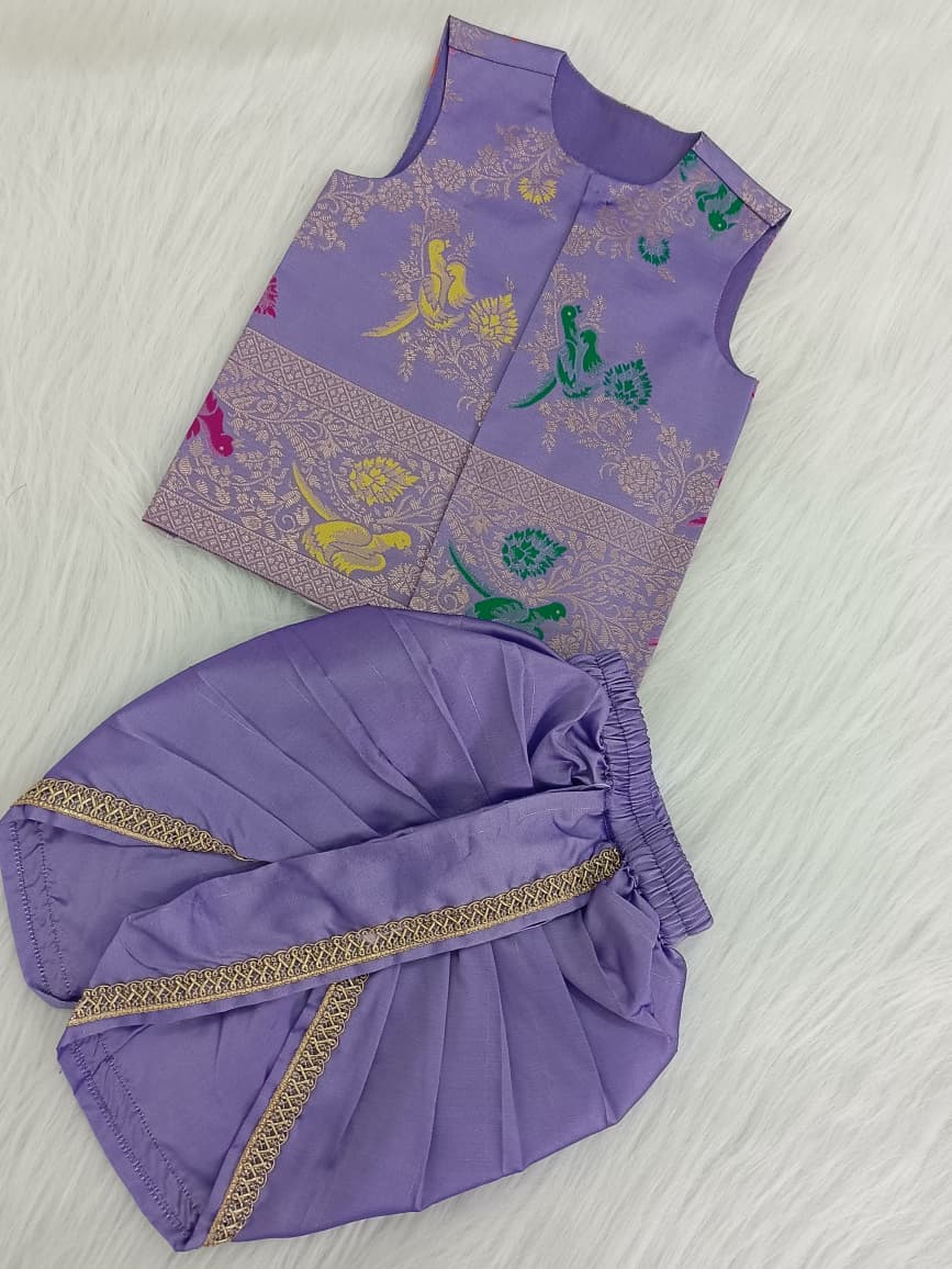 Classic Banarasi Dhoti Set - Lavender