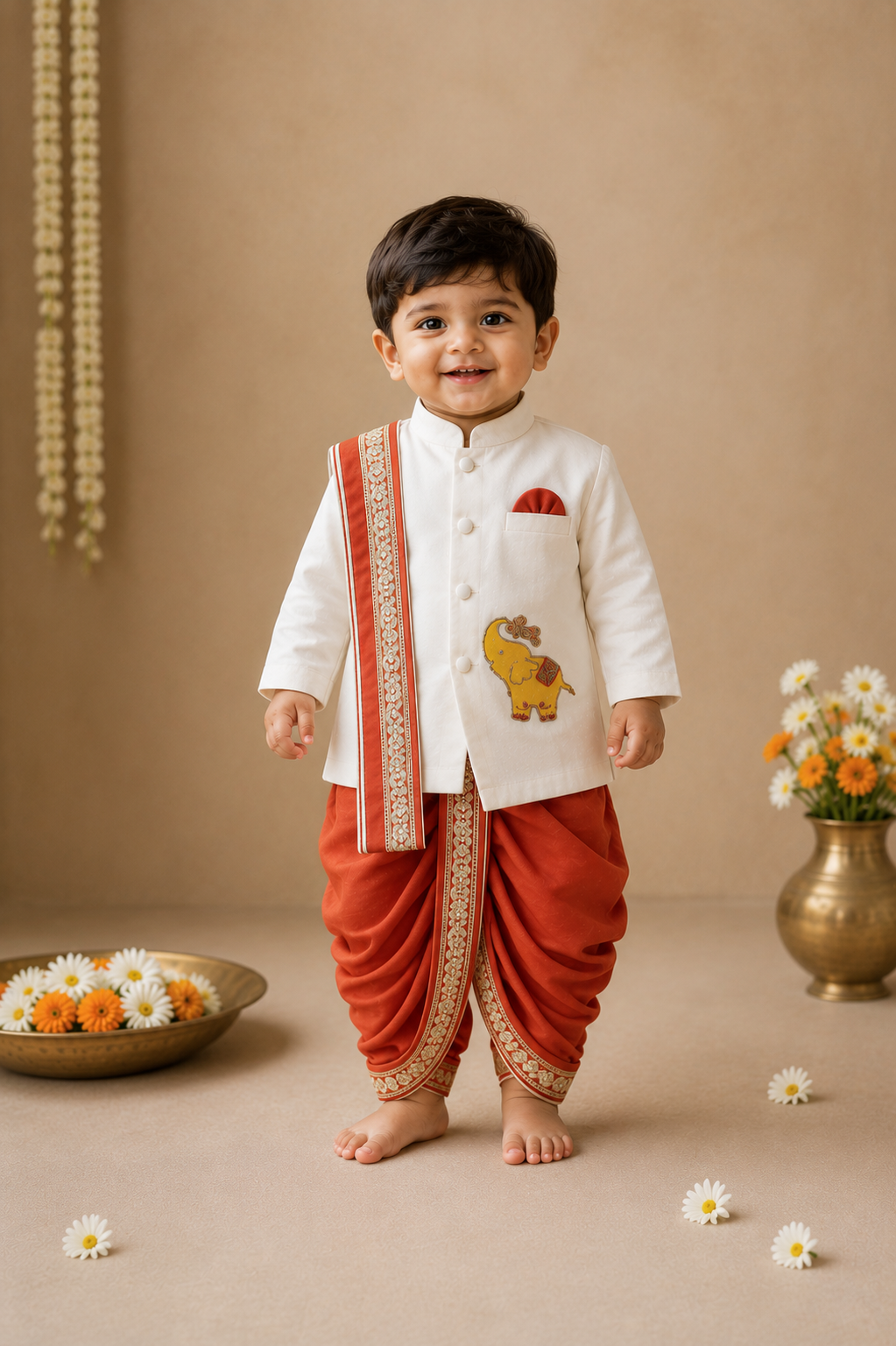 Elephant Kurta Dhoti Set