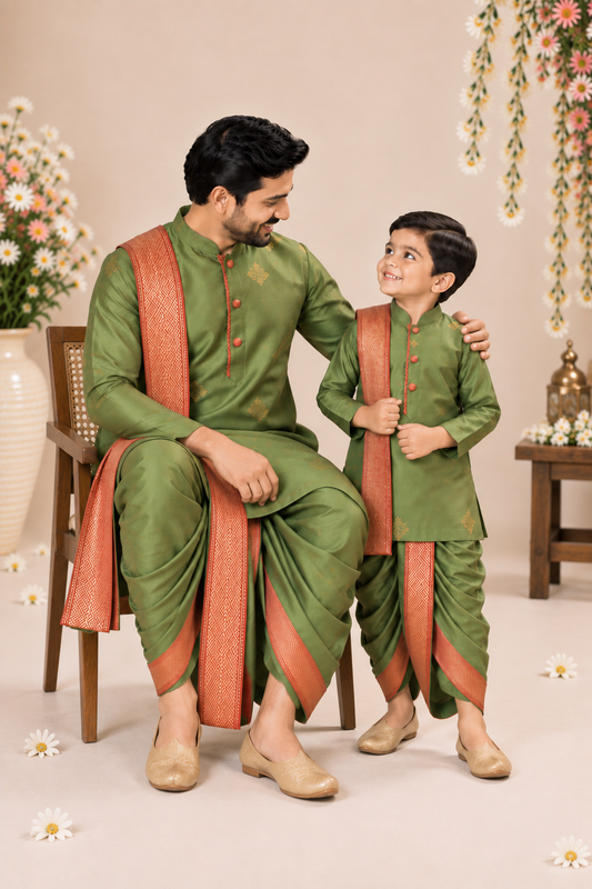 F&S Ethnic Kurta Set - Sage green