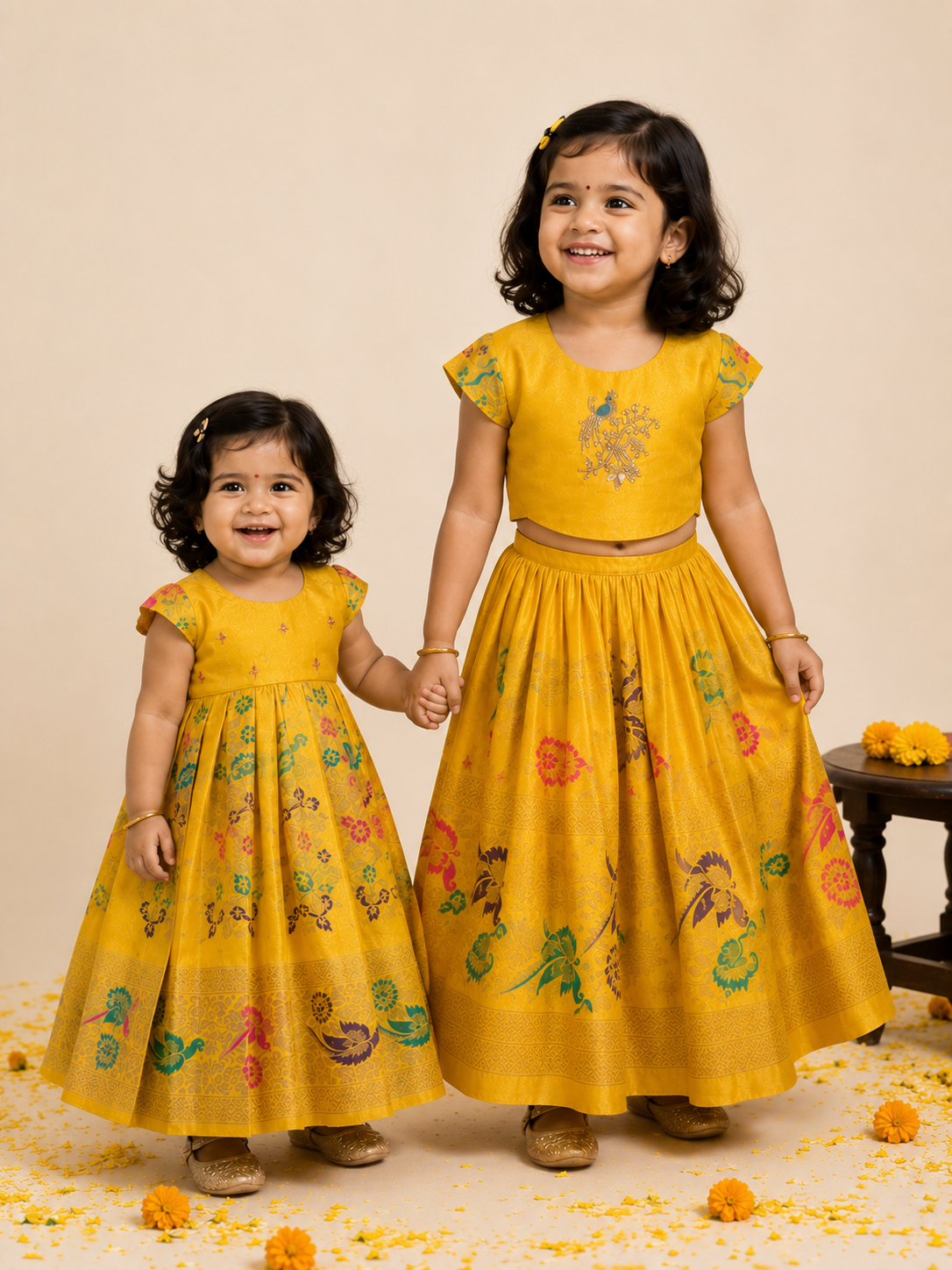 yellow Floral Sisters Set