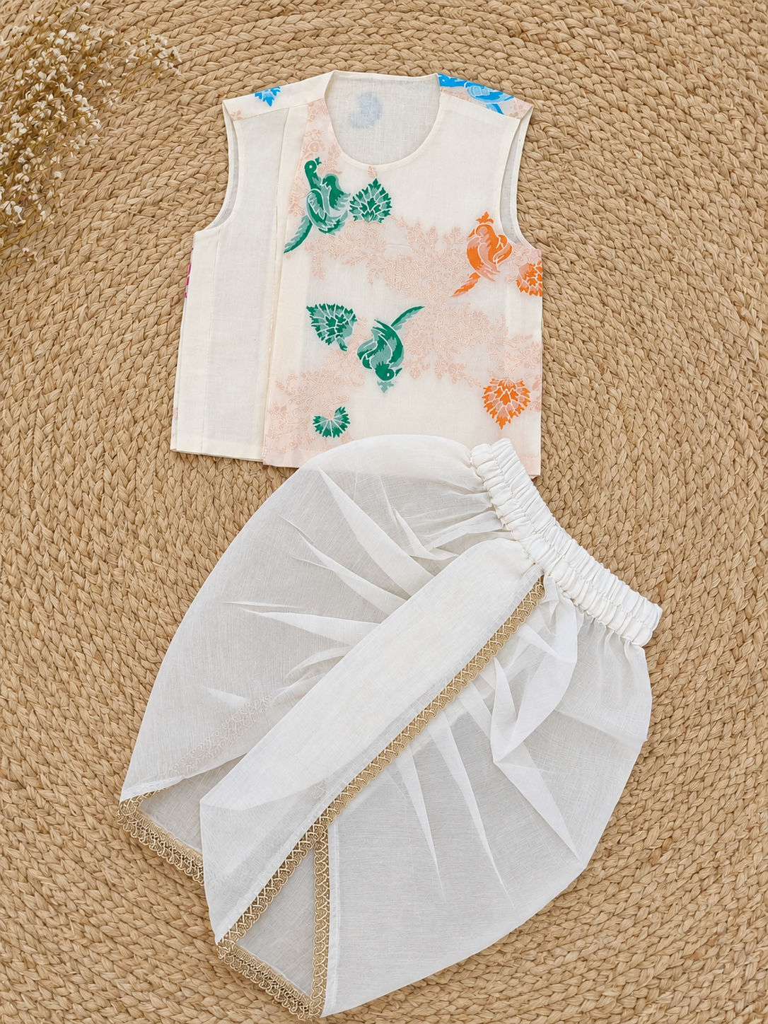 Classic Banarasi Dhoti Set - Cream