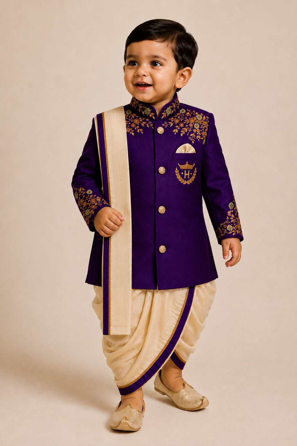 Embroidered Dhoti Set