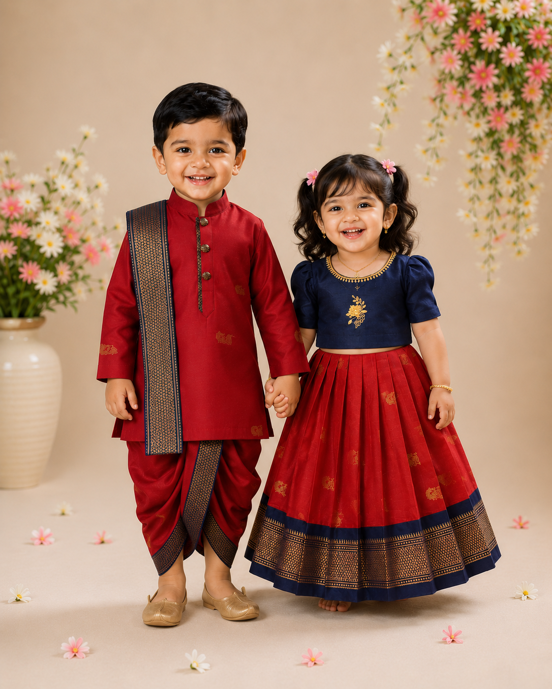 Ethnic Sibiling Set - Red