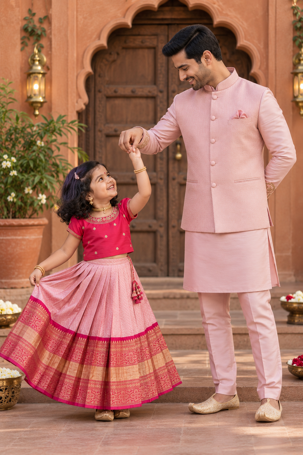 Kanjeevaram Duo F&D Set - pink
