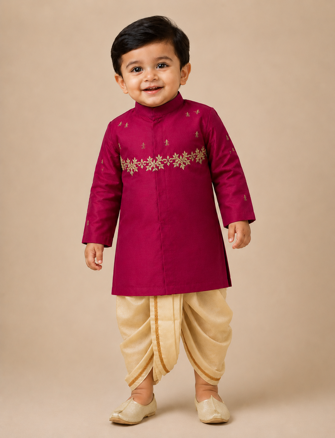 Royal Pink Dhoti Set
