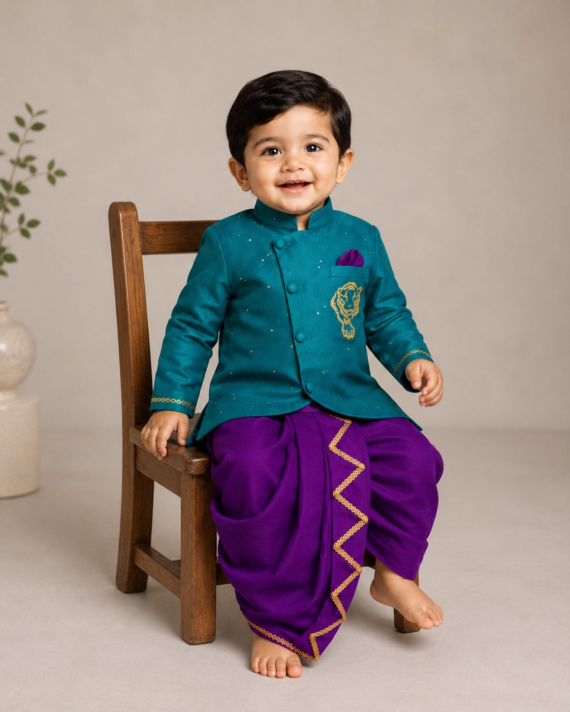Royal Tiger Dhoti Set
