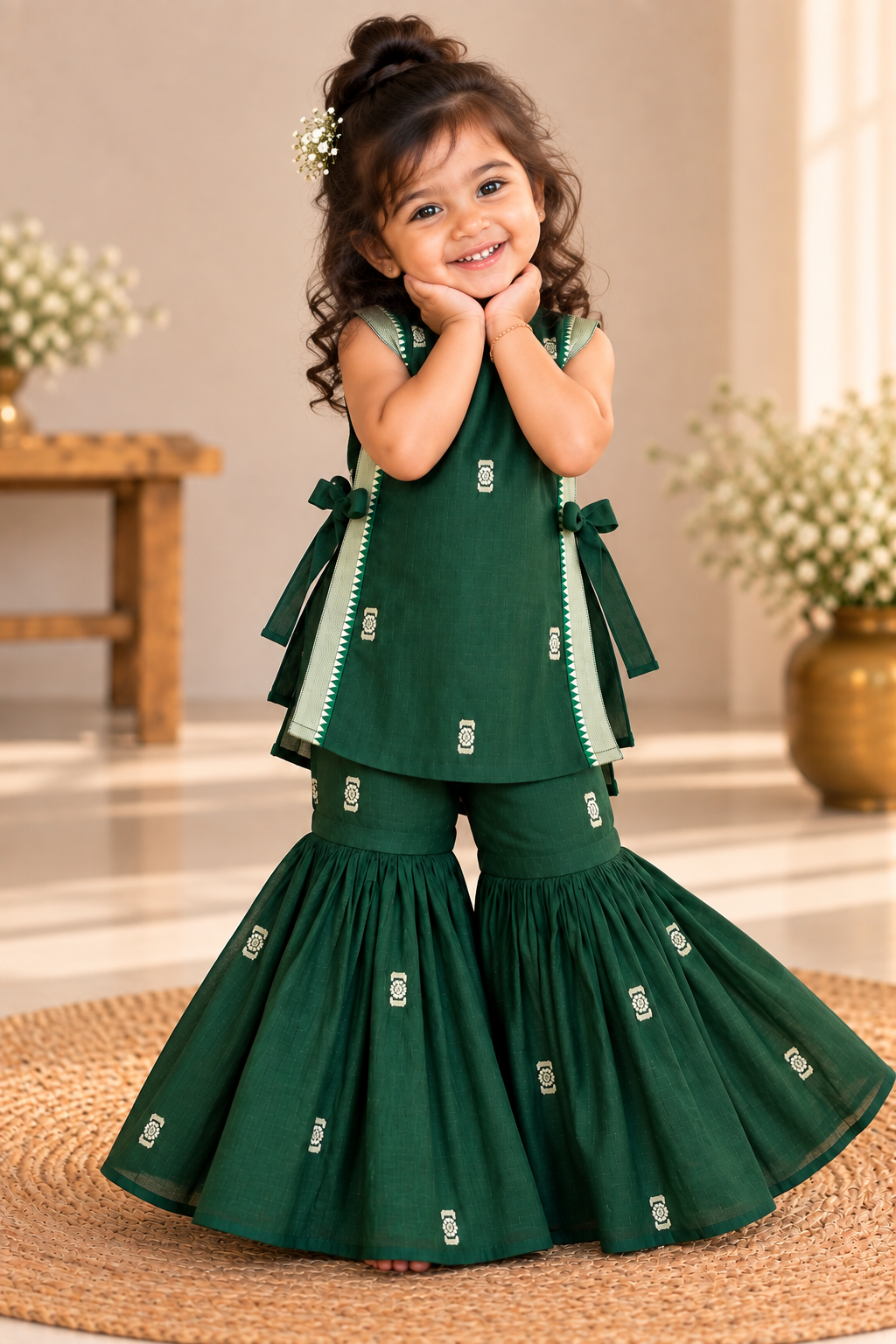 Green Sharara Set