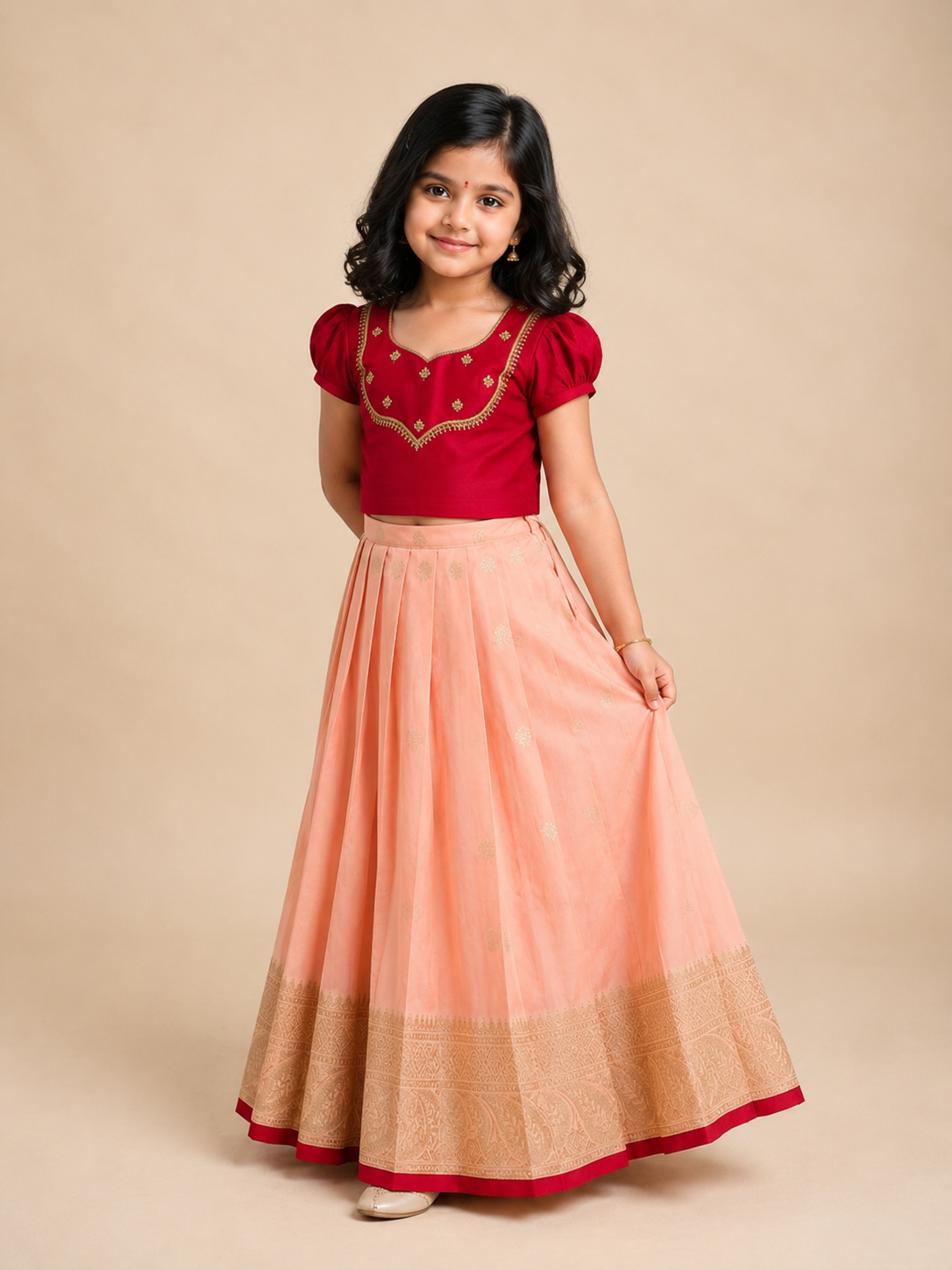 Peach Bloom Festive Lehenga Set