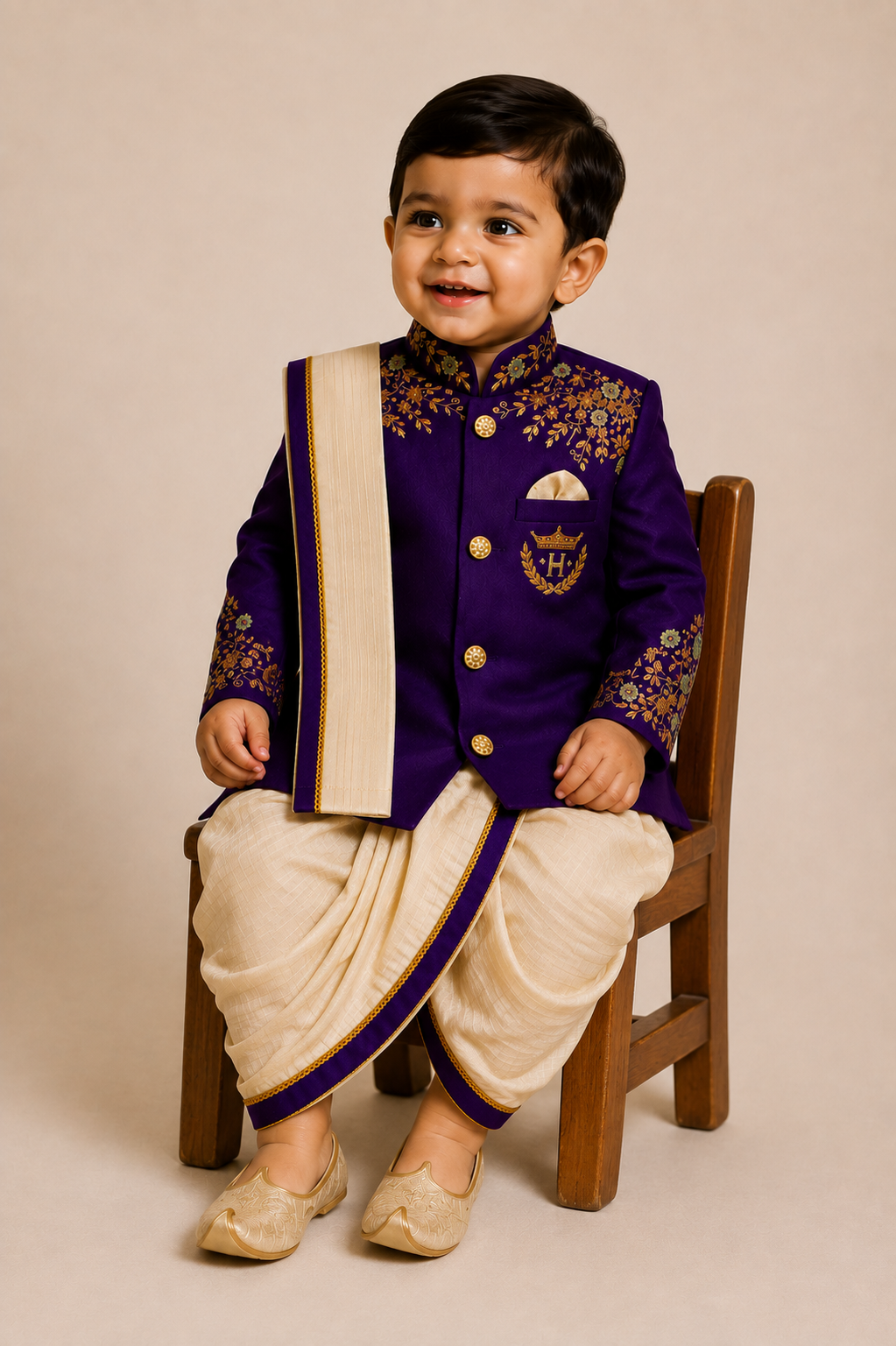 Embroidered Dhoti Set