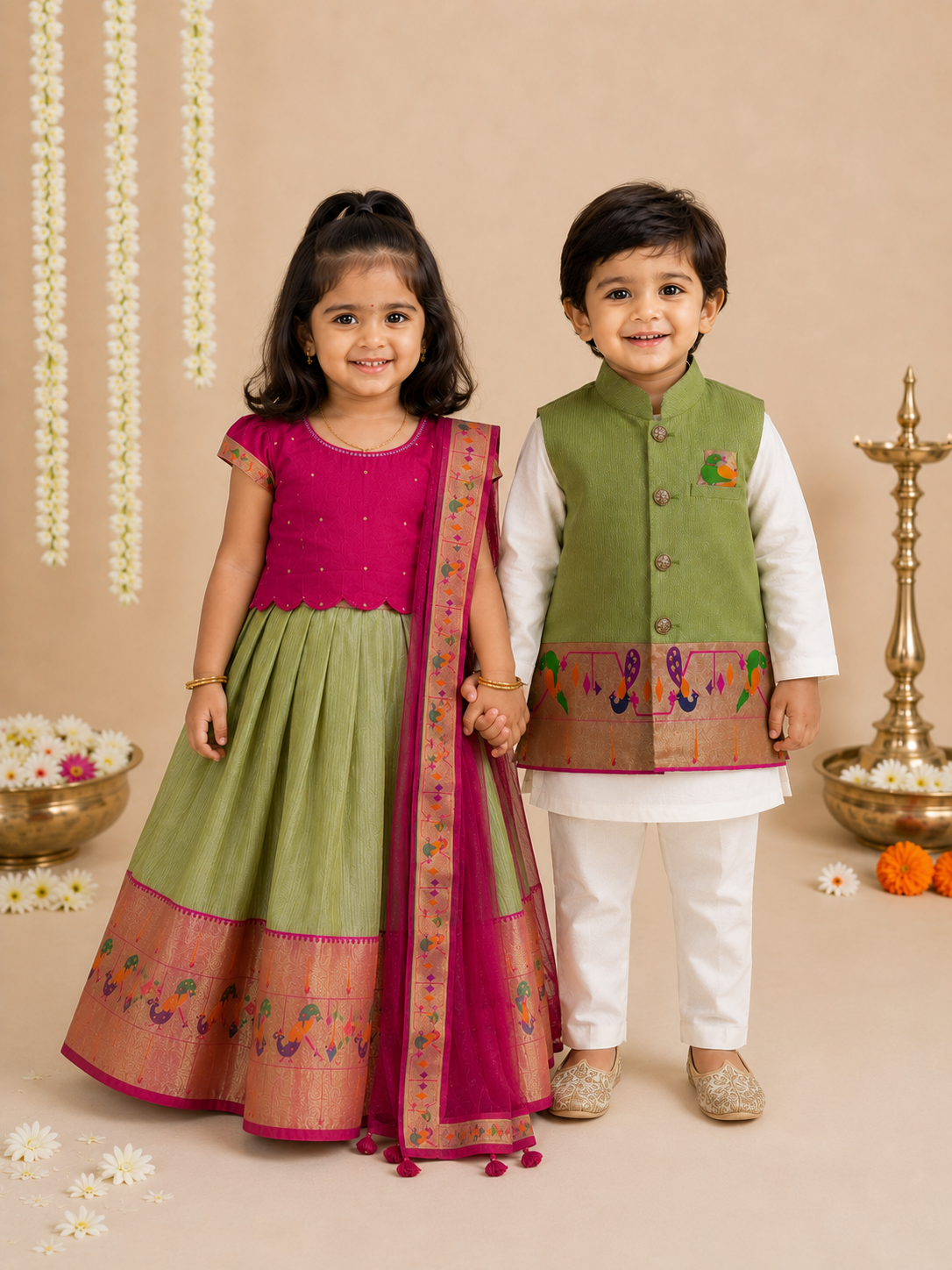 Paithani Sibling Set