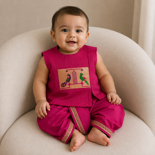 Paithani Dhoti Set - Pink